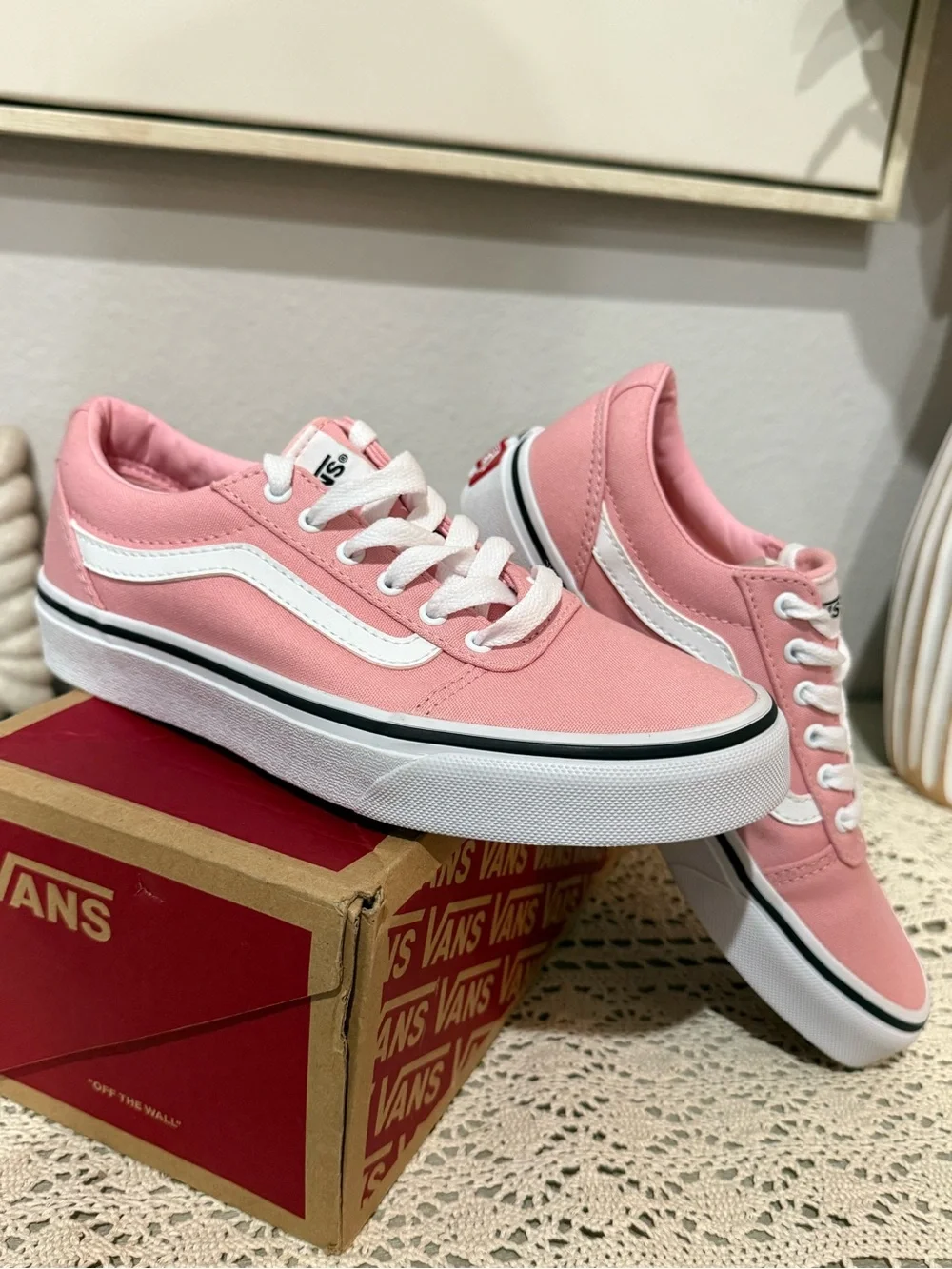 Vans Pink Old Skool Low-Top Canvas Sneakers